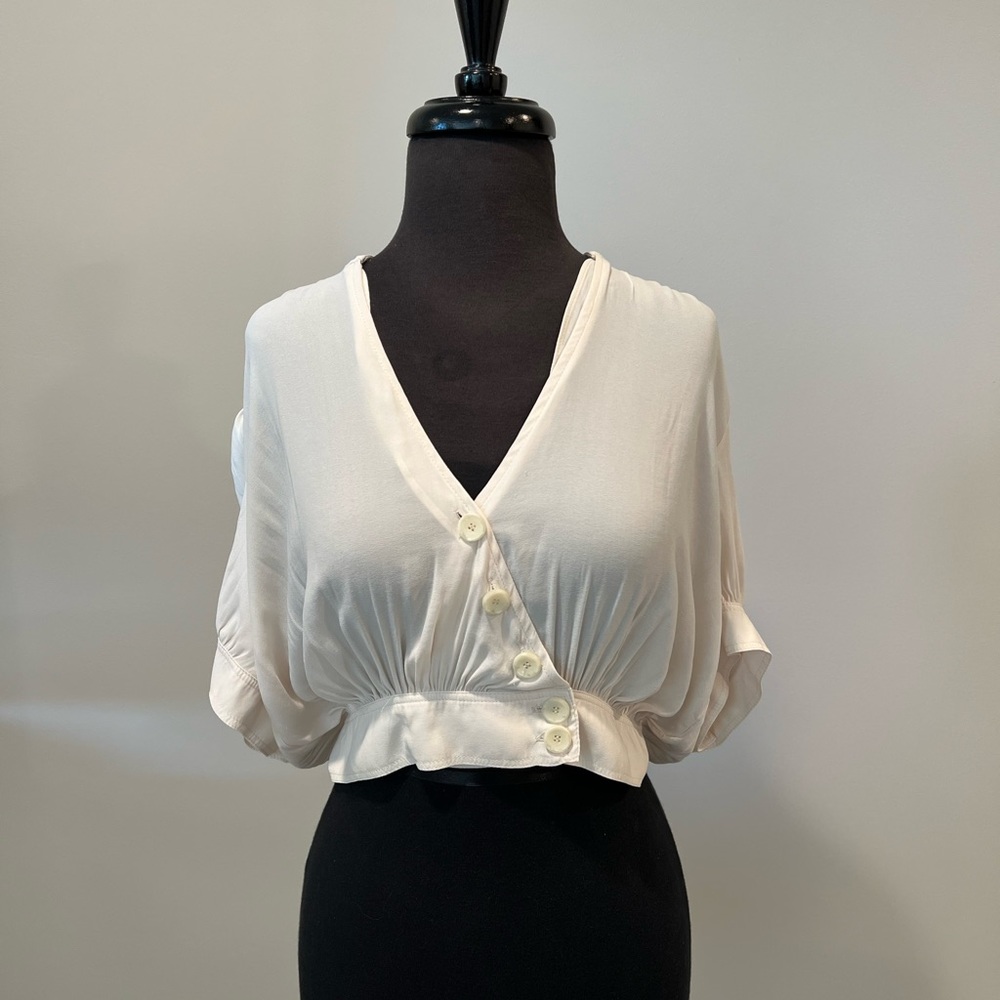 Free People Button Crop Top